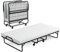 COSTWAY Gästebett klappbar 96x191 cm, Lattenrost aus Metall, Klappbett mit 10 cm Dicker Schaumstoffkernmatratze, Faltbett mit Rollen & stabilem Metallrahmen bis 180 kg belastbar