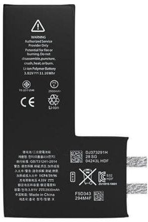 MOBILEX® Batterie sans BMS pour iPhone XS | 2685 mAh - Capacité d'origine | Cellule interne de rechange | OEM | Sans câble Flex