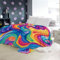 Bedruckte Decke Bunte Wirbel Flauschig Halloween Blanket Kuscheldecke Herbst Decke Farbe Plüsch, warme Decken für Bett, Couch, Wohnzimmer, Sofa Stuhl 220 x 240 cm