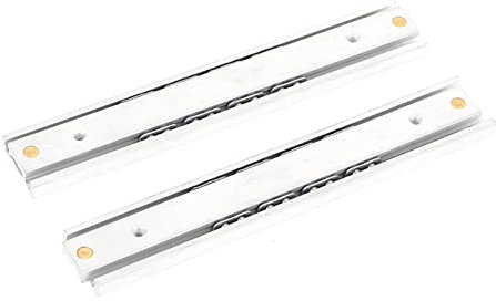 HOMSFOU 4 Sätze Schubladenführungen Schrankauszüge Miniatur Schubladenschiene Schrankführungen Möbel Reparieren Rutschen Mini-schublade Schrankgleiter Aluminiumlegierung Silver 2 Stück * 4