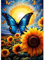 DPHERO DIY Schmetterling Diamant Painting Bilder für Erwachsene Anfänger,5D Sonnenblumen Diamond Painting Set,DIY Blumen Runde Steine Diamant Kunst Kits, Diamant Painting für Zuhause Dekor 30x40cm
