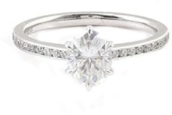 Skcess 9 Karat Weißgold Ringe Frauen Weiß Moissanit Oval, Wedding Ring Eleganter Ovaler 2-Karat-Moissanit Ring Damen Größe 54 (17.2)