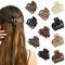 10 Pezzi 3 Stili Fermagli per Capelli a Doppia Fila, 4 cm Antiscivolo Fermagli Pinze per Capelli Donna Medie Opachi Artigli Clip a Doppio, Pinze Ciappo Mollettone Antiscivolo per Donne Ragazze