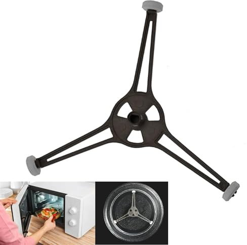 Soporte de soporte de bandeja de placa de vidrio de microondas, rodillo de anillo giratorio de triple brazo, anillo giratorio de placa de vidrio soporte de bandeja (24.5cm)