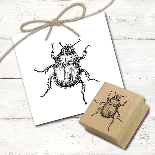 Dekolando Motivstempel Mistkäfer - Käfer Stempel Holzstempel - Abdruck 48 x 48 mm