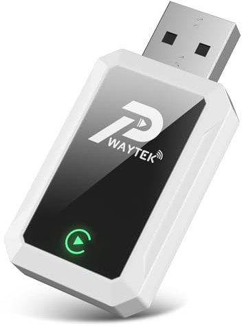 PWAYTEK Adattatore wireless 2 in 1 per CarPlay e Android Auto, WiFi veloce a 5 GHz e Bluetooth per iPhone/iOS 10+, Android 11+, dongle per auto Plug & Play