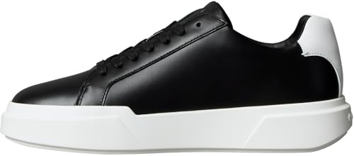 Calvin Klein Sneaker con Suela Cupsole Hombre Chunky Laceup de Piel, Negro (Black/Bright White), 44