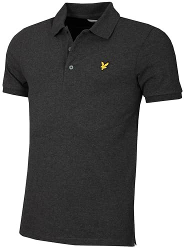 Lyle & Scott Mens Plain Polo Shirt - Charcoal Marl - M