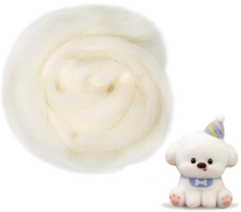EULAPGOE 100g Roving Wool – Weiche, Formbare Schafwolle für Filzarbeiten, DIY-Projekte, Handarbeit und kreative Anwendungen, Ideal für Anfänger und Hobby-Bastler