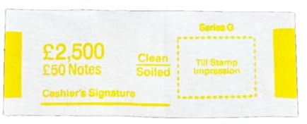 Money Bands Currency Straps For GBP UK notes (Yello (£50 notes), 100 pack)