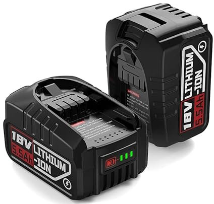 Lot de 2 batteries de rechange, 18 V, 5,5 Ah, pour outils Bosch Home and Garden - Compatible avec les appareils à batterie Bosch PBA, PSB, PSR, Gloria - Haute capacité - Rechargeable (18 V 5,5 A)