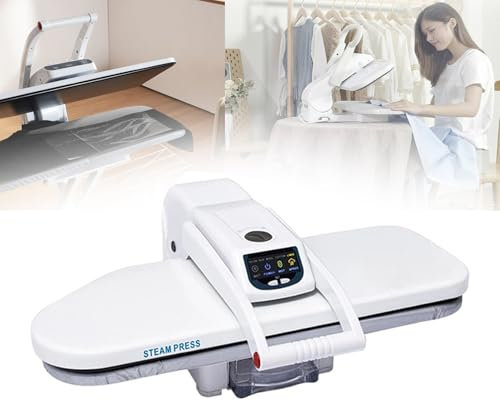 JMOUZHG Steam Press Ironing 1600W Garment Steamer, 2-in-1 5 Fabric Settings Steam Press Iron for Home & Commercial,WithStand 66cm