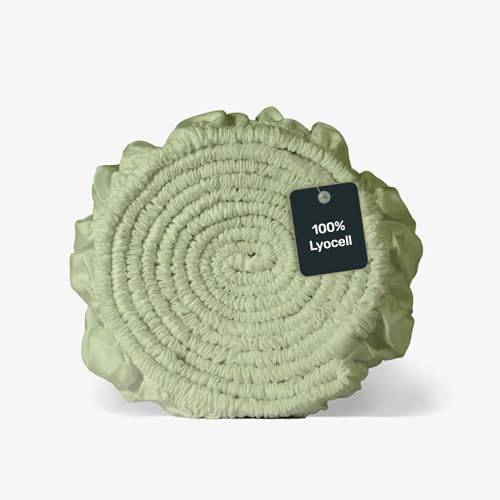 twenty:three Lyocell Spannbettlaken 200x220 cm Fresh Sage - 100% Tencel - Gewonnen aus Eukalyptus - Hochwertig - Nachhaltig - Atmungsaktiv - Luxus - Hypoallergen