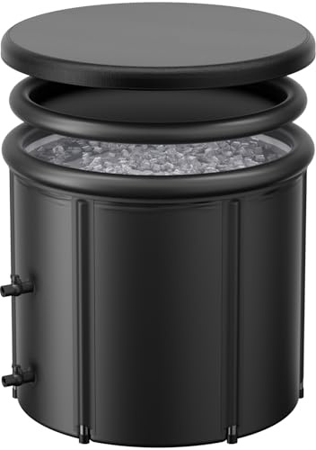 XL 100 Gal Ice Bath Tub for Cold Plunge – Portable Inflatable Ice Pod with Insulated Lid & Dual Valves, Chiller Compatible Cold Plunge Tub for Ice Bath Recovery, Indoor & Outdoor Use