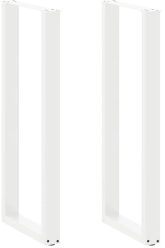 Tomostar Set mit 2 hohen Tischbeinen, Sockel für Bartisch, Tischbeine, U-Form, Weiß, 50 x (110-111) cm, Stahl