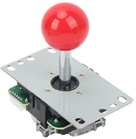 KIMISS DIY USB Controller Joystick Kit for A de Games - Easy Plug and Play, Detachable Balls, Design, Compatible with PC & Mini A de (Red)