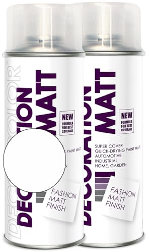 Deco Color 2er Sparpack Lackspray Matt nach RAL in 400ml zur Lackierung von Auto Stahl Aluminium Beton Holz (2 Dosen in klarlack MATT 400ml)
