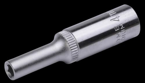 SW-Stahl 05430-7,0 Tiefer Steckschlüsseleinsatz 7 mm, 1/4 Zoll Sechskant | Lange Ausführung mit 50 mm Länge, Sechskant-Profil, Material aus Chrom-Vanadium-Stahl, Oberfläche Matt Verchromt