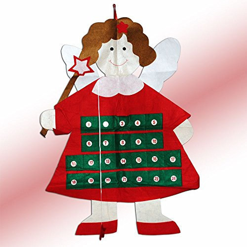 LEBENSwohnART Weihnachten ADVENTSKALENDER BEFÜLLBAR WEIHNACHTSKALENDER Engel Filz Stoff 100cm