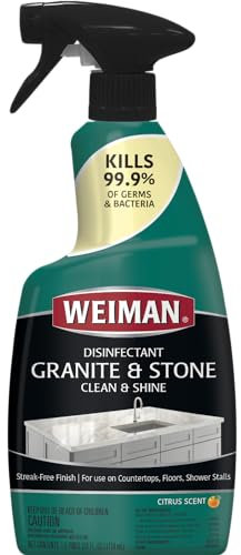Weiman Granite Cleaner & Polish – Uso Quotidiano, Striature Formula per Piano di Lavoro, Marmo, al Quarzo, Laminato e Piastrelle, Green, 24 FL oz