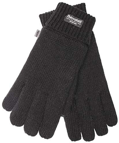 EEM Herren Strickhandschuhe LASSE mit Thinsulate™ Thermofutter, schwarz, Medium