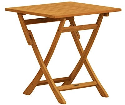 Kai Wiechmann Klapptisch Holz Garten Terrasse Camping Teak Tisch praktisch klappbar Balkontisch 70 x 70 cm wetterfest massiv Premium