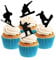 Sprinkles & Toppers Ltd Snowboarding Silhouette Collection Edible Stand Up Wafer Paper Cake Toppers (12 Pack)