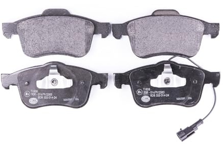 HELLA 8DB 355 014-241 Brake pad set - with integrated wear warning contact - T1808 - for e.g. CHRYSLER / FIAT / LANCIA / OPEL