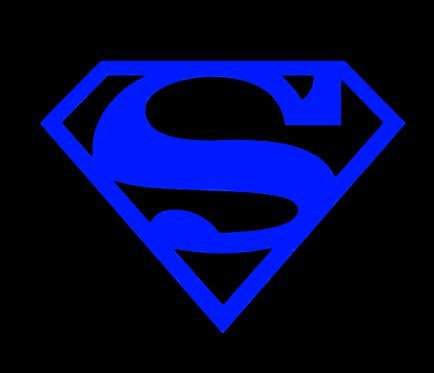 hochwertiger Superman Aufkleber, Auto/Heckscheiben vinyl, (13x10cm), / spitzen Qualität !!! mind. 7 Jahre Wetterfest, / Waschanlagenfest, konturgeschnitten. + Farbwahl !!! (blau)