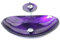 Homelava Modern Waschbecken Set Glas Oval Lila mit Wasserhahn, Ablaufgarnitur, Montagering