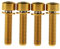 Yaruijia Titan M6 x 16 20 25 mm Inbusschrauben mit Unterlegscheiben für Fahrradbremse, 4 Stück, gold, M6x20mm