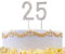 25 Silver Diamond Sparkley Cake Topper Age Year For Mans Womens Birthday Anniversary Party Decorations