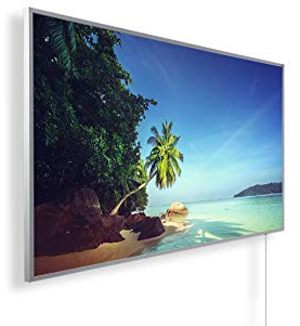 Könighaus 1000W Infrarotheizung mit Bild in HD Qualität - inkl. Thermostat - TÜV SÜD + 5 Jahre Garantie - Doppelter Überhitzungsschutz - Infrarot Wandheizung - Motiv: 41. Seychelles