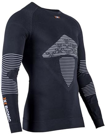 X-Bionic Herren Energizer 4.0 Shirt Round Neck Long Sleeves Men, Opal Black/Arctic wh, L