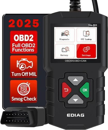 EDIAG YA201 OBD2 Diagnosegerät Vollständiger Obd2 Scanner, Auto Diagnose Scanner Tool Diagnosegerät Auto für Alle OBDII/EOBD 16-Pin OBDII-Schnittstelle, Universal Automotor Diagnose Scan Werkzeug.