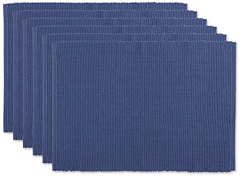 DII Basic Everyday Tischset, gerippt, 100% Baumwolle, 33 x 48 cm, Blau (French Blue), 6-teilig