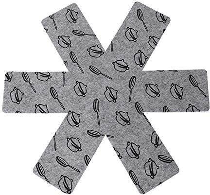 6 Pieces Pot Pan Protectors Pot and Pan Protectors Cookware Pans Divider Protector Pad Anti Slip Pans Separator to Prevent Scratching Separate and Marring, Grey(Medium Size/13.78 Inch)