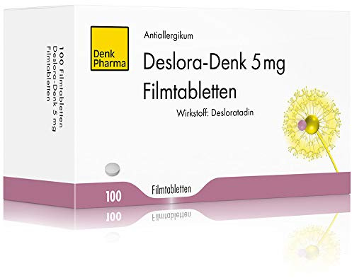 Deslora-Denk 5 mg Filmtabletten: Zur Besserung der Symptomatik bei allergischer Rhinitis und Urtikaria bei Erwachsenen und Jugendlichen ab 12 Jahren, Wirkstoff: Desloratadin, 100 Stk.
