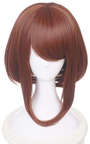 HIROAKIYA Uravity Ochako Uraraka Wig, MHA Ochako Uraraka Cosplay Wig with Wig Cap