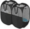 SYVOFOX 2 Pack Mesh Collapsible Laundry Baskets, Pop up Laundry Hamper Bins,Folding Washing Basket with Handles for Clothes Tidy Storage-Black