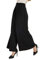 Tronjori Damen Hose Weites Bein Frauen Lange Hose mit Taschen Einfarbig Lose elastische Hohe Taille Freizeithose Business-Arbeitshose für Freizeit Arbeit Büro(S Kurz,Schwarz)