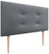 DHOME Kunstleder oder Stoff Kopfteil AQUALINE Pro mit 2 Reihen von Knöpfen gepolstertes Kopfteil Luxus Bett (90x105cm Mit Füßen (Betten 70/80/90), Kunstleder Grau)