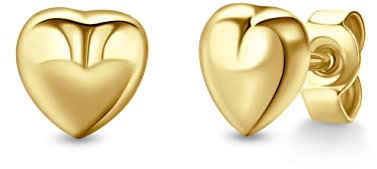 Miore Kinderschmuck Ohrstecker Herz Ohrringe aus Gelbgold 9 Karat /375 Gold 6 x 6 mm