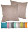 Moon Luxury Doppelpack Kissenhülle in Struktur-Optik Chenille garngefärbt 2 x (Taupe, Kissenbezug 30x50 cm)