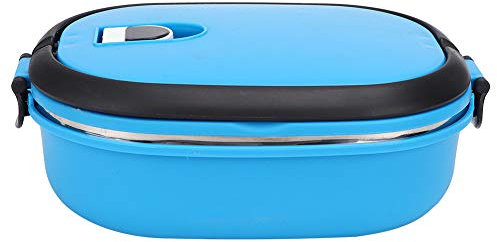 Nikou Lunch Box, Bento Box Stainless Steel Insulation Portable Food Container, 900ml Lunch Pack Box Single Layer Thermal Rectangular Container for Outdoor Picnic (Blue)