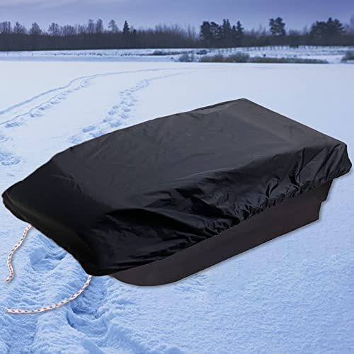 LODMOD Eisangeln Schlitten Unterschlupf Abdeckung für Camping & Jagd Reise Ausrüstung – 600D Winter Schutzzubehör für Schnee Regen Staub Schlammdicht, 152,4 cm L x 61 cm B x 15,2 cm H