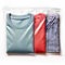 Buste per indumenti con chiusura a pressione trasparenti ideali come salvaspazio da viaggio e nel cambio stagione, per magliette, t-shirt, maglioni, abiti, vestiti / 12 sacchetti in plastica