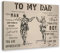 To My Dad Gift from Son Retro Leinwand Poster Wandkunst Dekor Bild Gemälde für Wohnzimmer Schlafzimmer Dekoration Rahmen Stil 30 x 45 cm