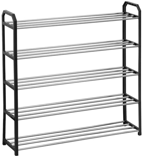 Direct Online Houseware House Of home 4-Tier Metal Shoe Rack Organiser, Holds 15–20 Pairs – Easy to Assemble, Sturdy Storage Shelf for Entryway, Closet & Hallway