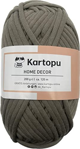 Textilgarn 200gr Knaul ca. 120m LL.- Farbauswahl – gleichmäßige Einfärbung – durch besondere Verarbeitung leicht elastisch und formstabil– Jersey Garn Ideal für Kissen, Decken, Taschen- Öko Tex (1921)